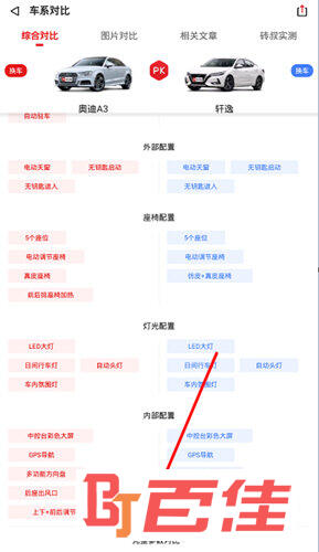 找到“完整参数对比”